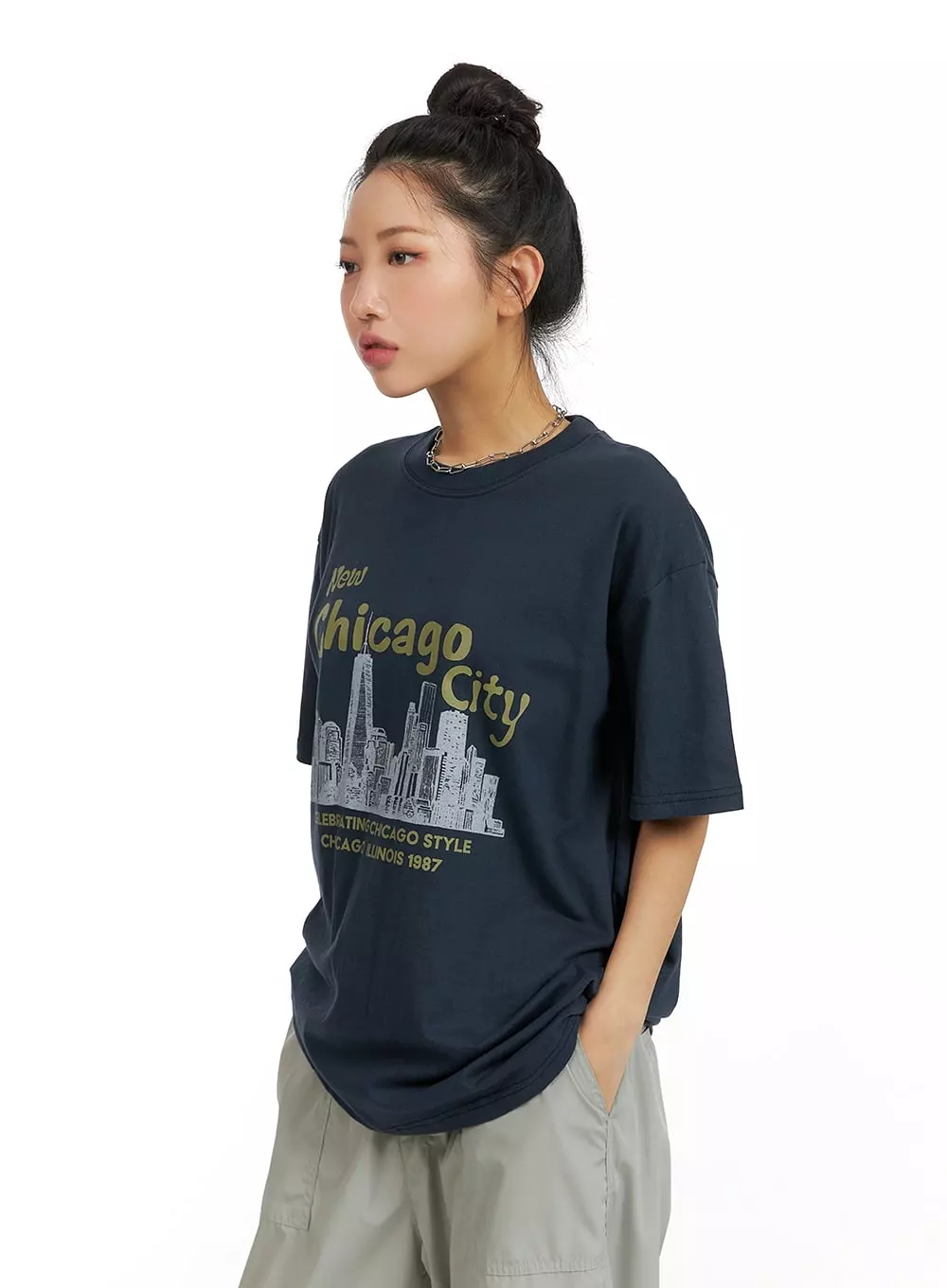 New Chicago City Oversized T-Shirt CM408