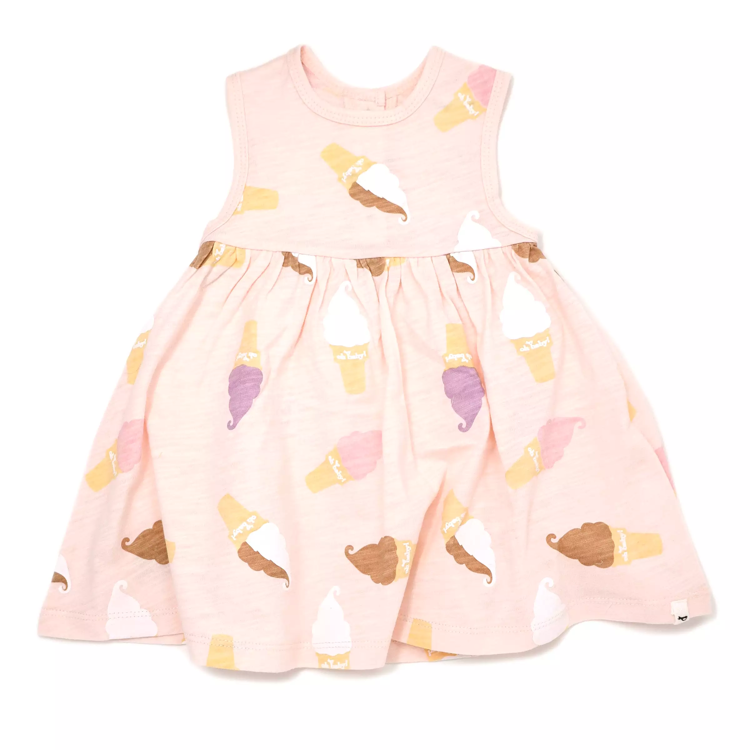 oh baby! Cotton Slub Tank Dress - Soft Serve Print - Pale Pink