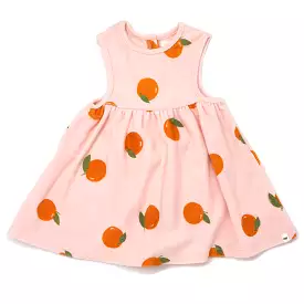 oh baby! Cotton Terry Tank Dress - Oranges Print - Pale Pink