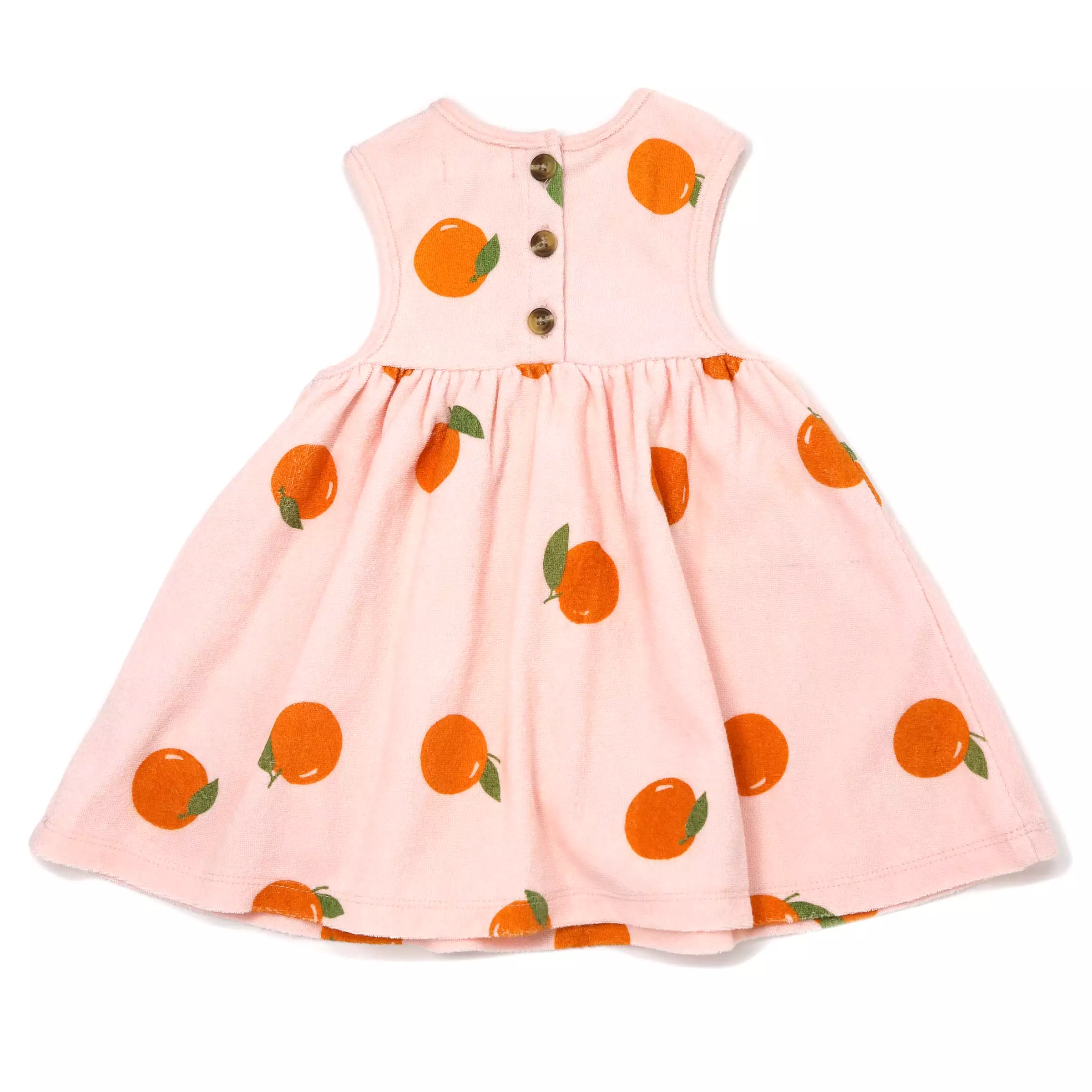 oh baby! Cotton Terry Tank Dress - Oranges Print - Pale Pink