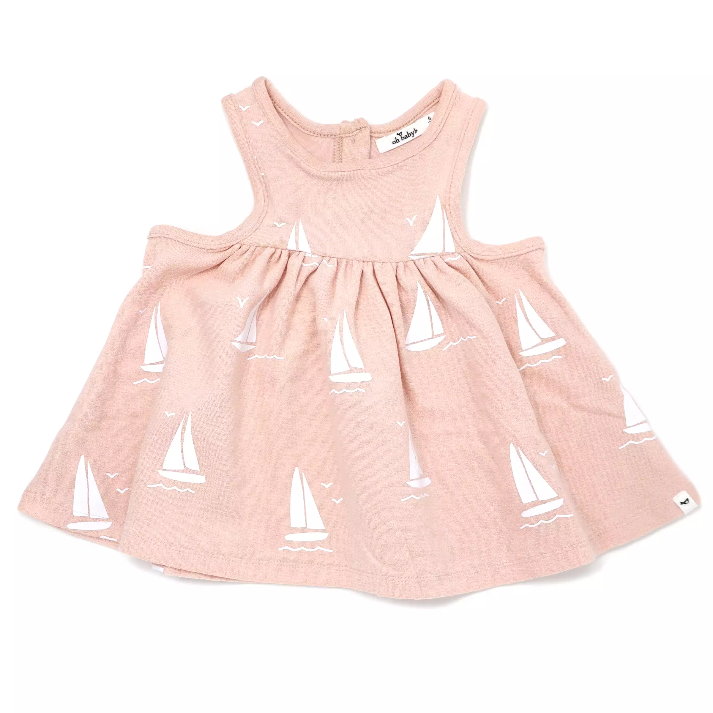 oh baby! Cotton Terry Tank Dress - Sailboat Print - Peachy