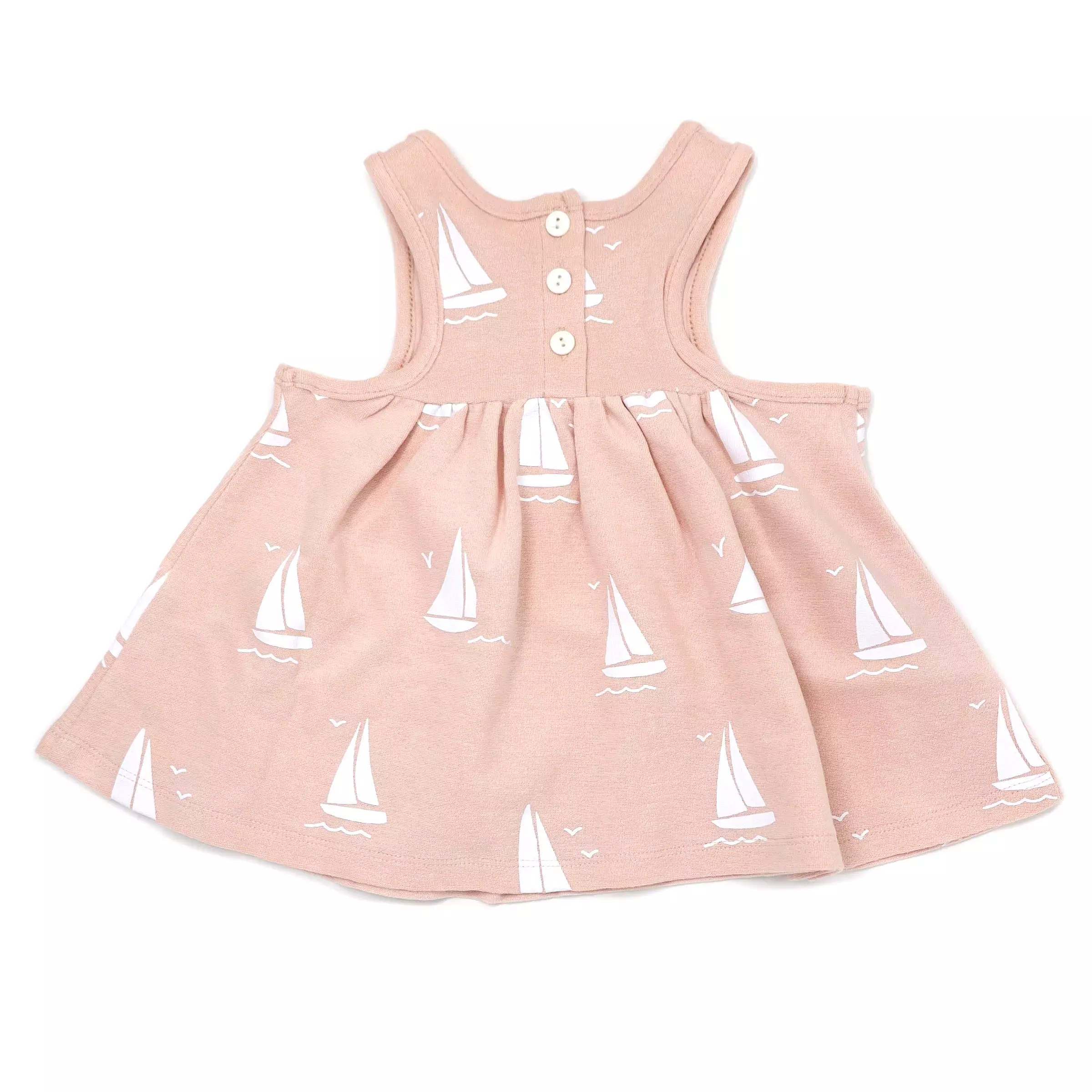 oh baby! Cotton Terry Tank Dress - Sailboat Print - Peachy