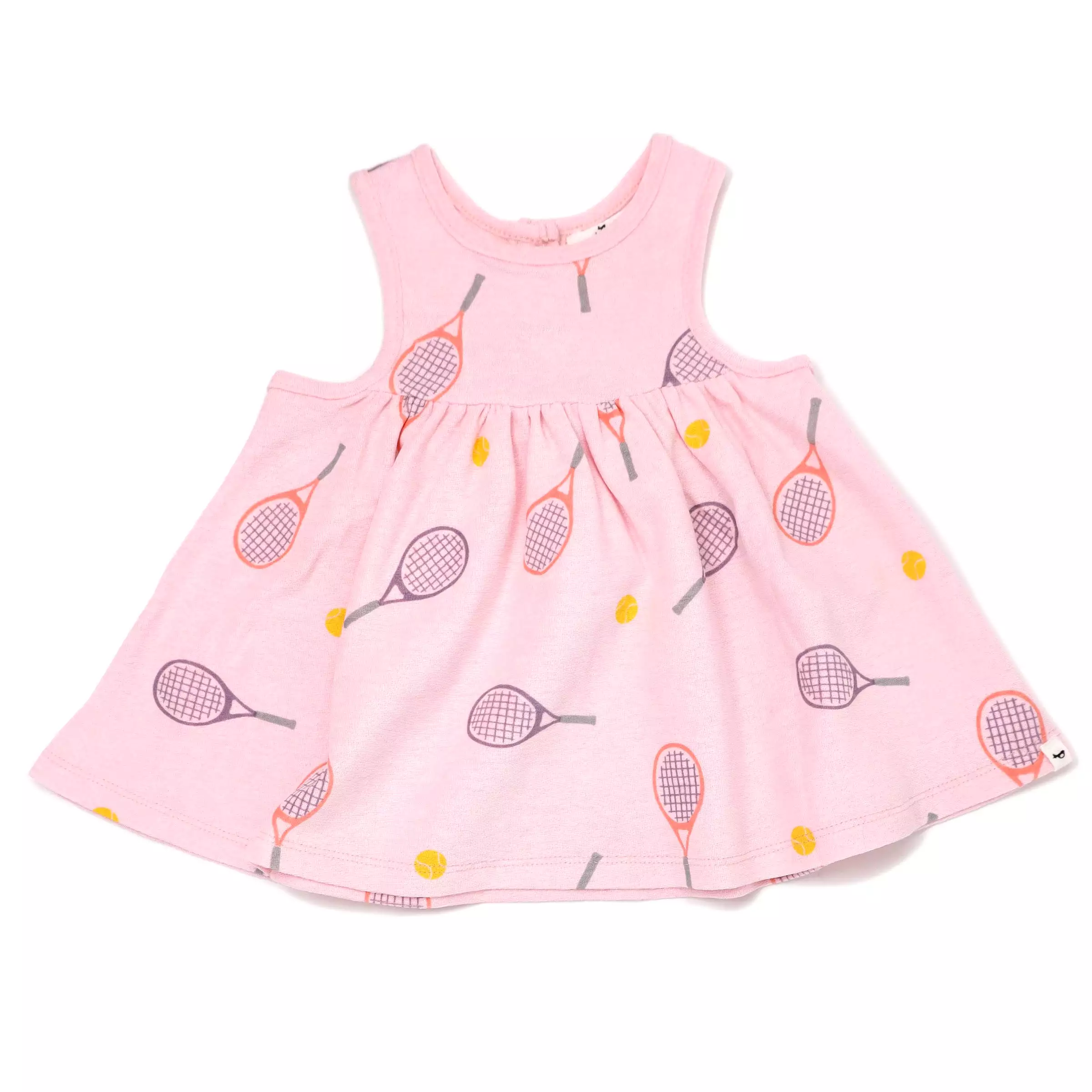 oh baby! Cotton Terry Tank Dress - Tennis Print - Pink