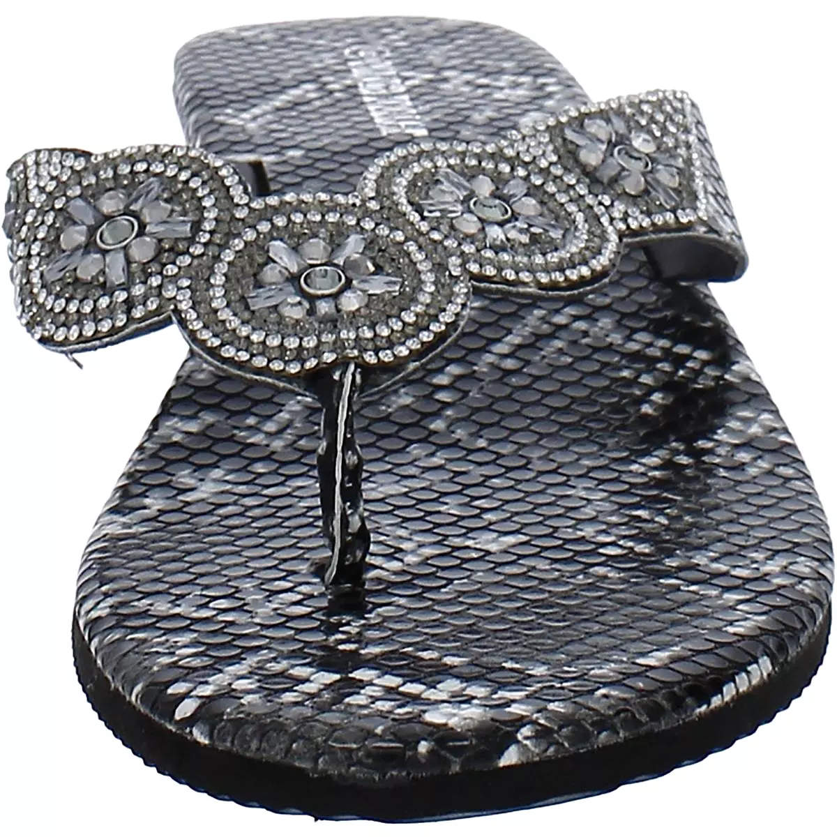 Olivia Miller Womens Embellished Thong Flip-Flops