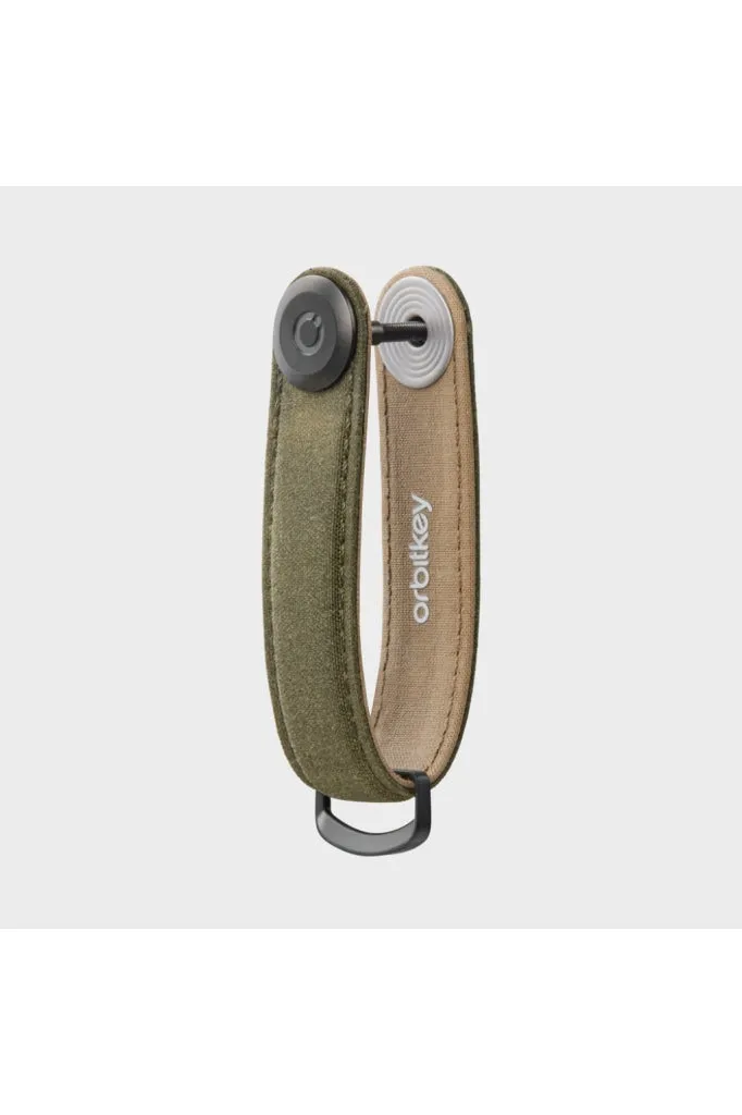 Orbitkey - Waxed Canvas Key Organiser - Khaki Green