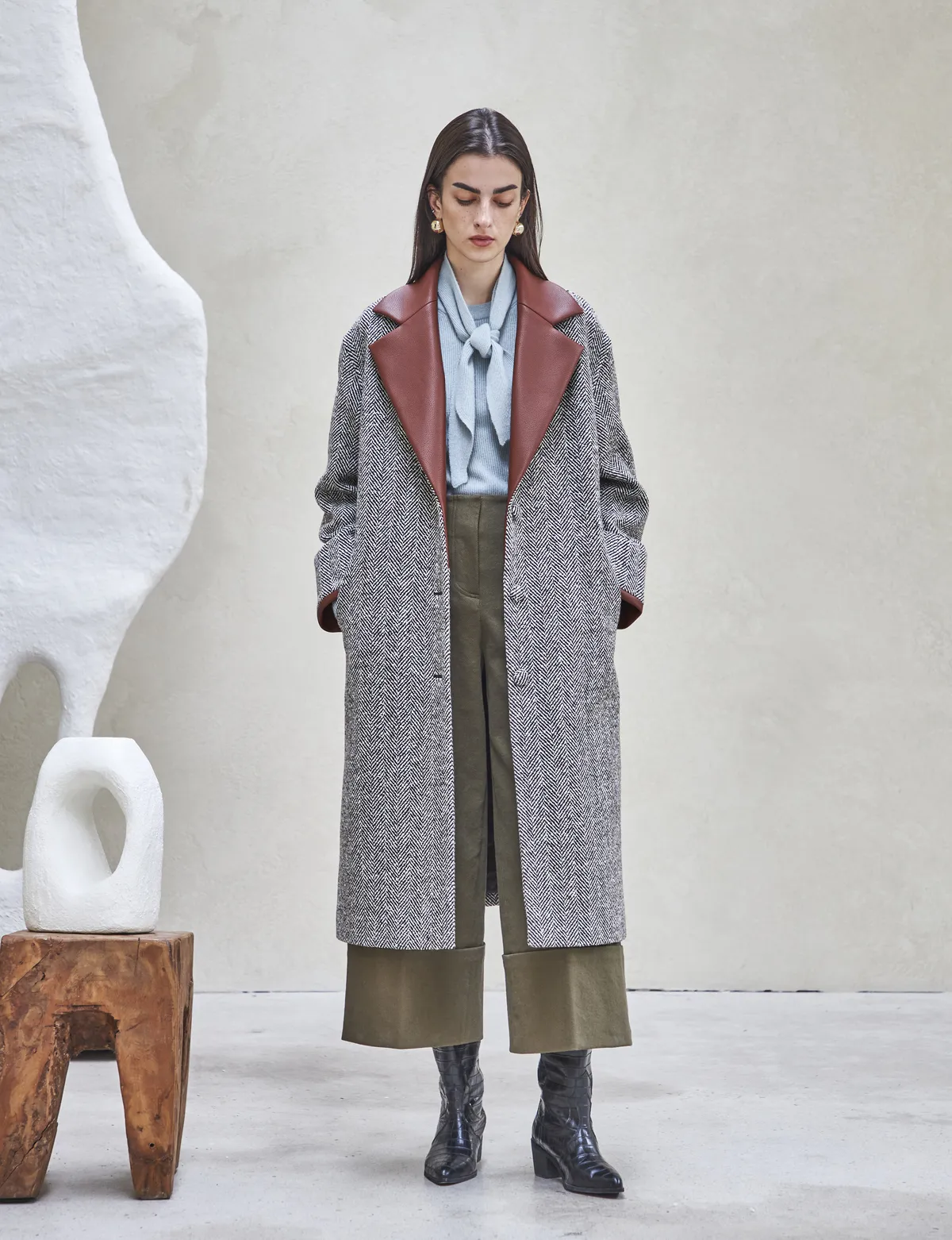 OVERSIZED SINGLE COAT - brown