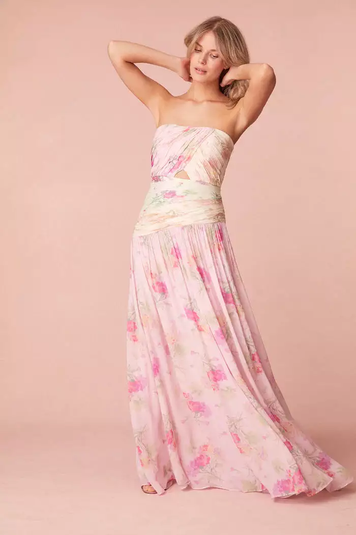 Pintil Strapless Floral Gown