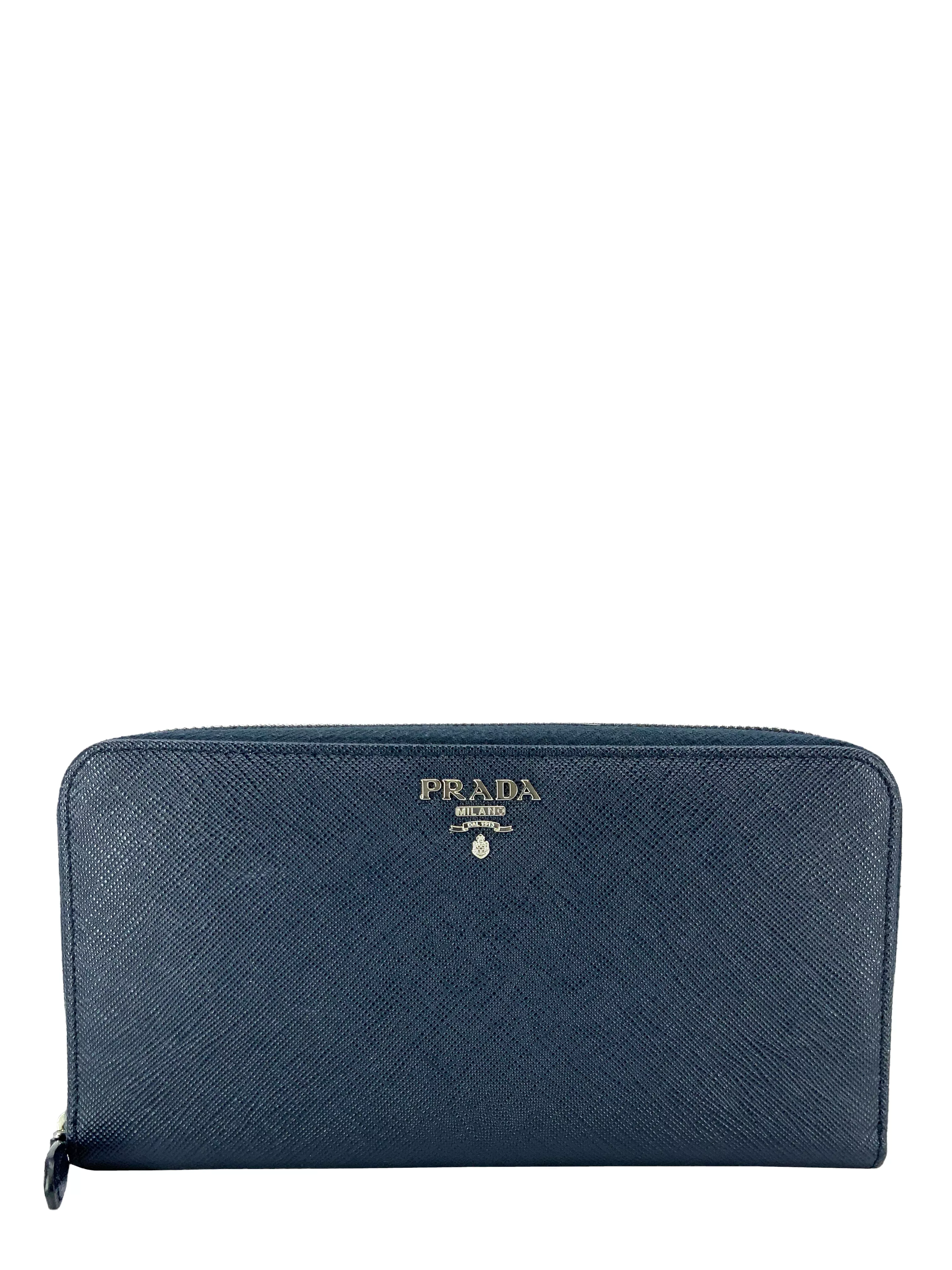 Prada Saffiano Leather Large Zip Wallet