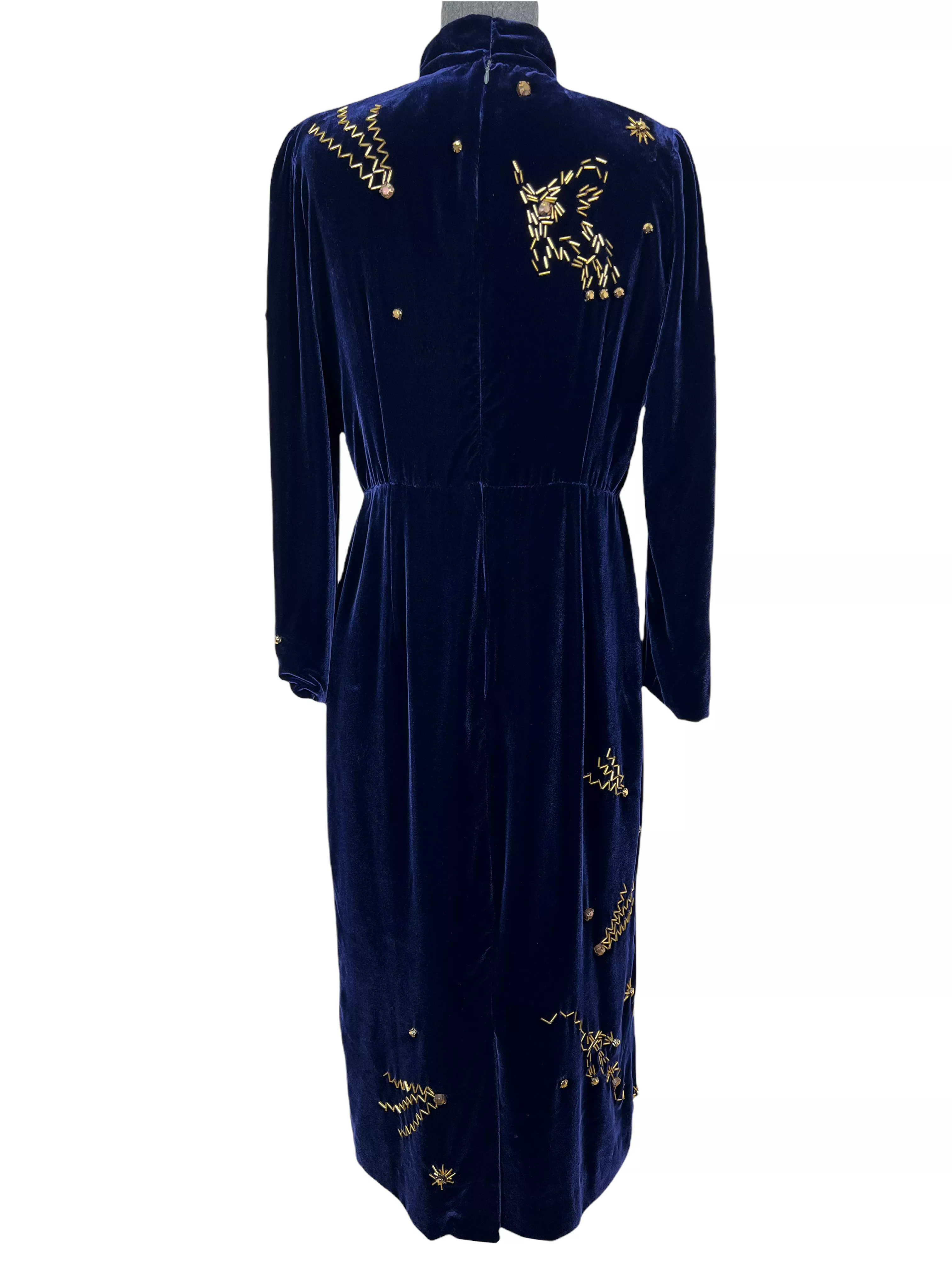 Prada Velvet Embellished Midi Dress Size M