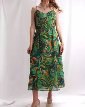 Printed Midi Dress - Emerald