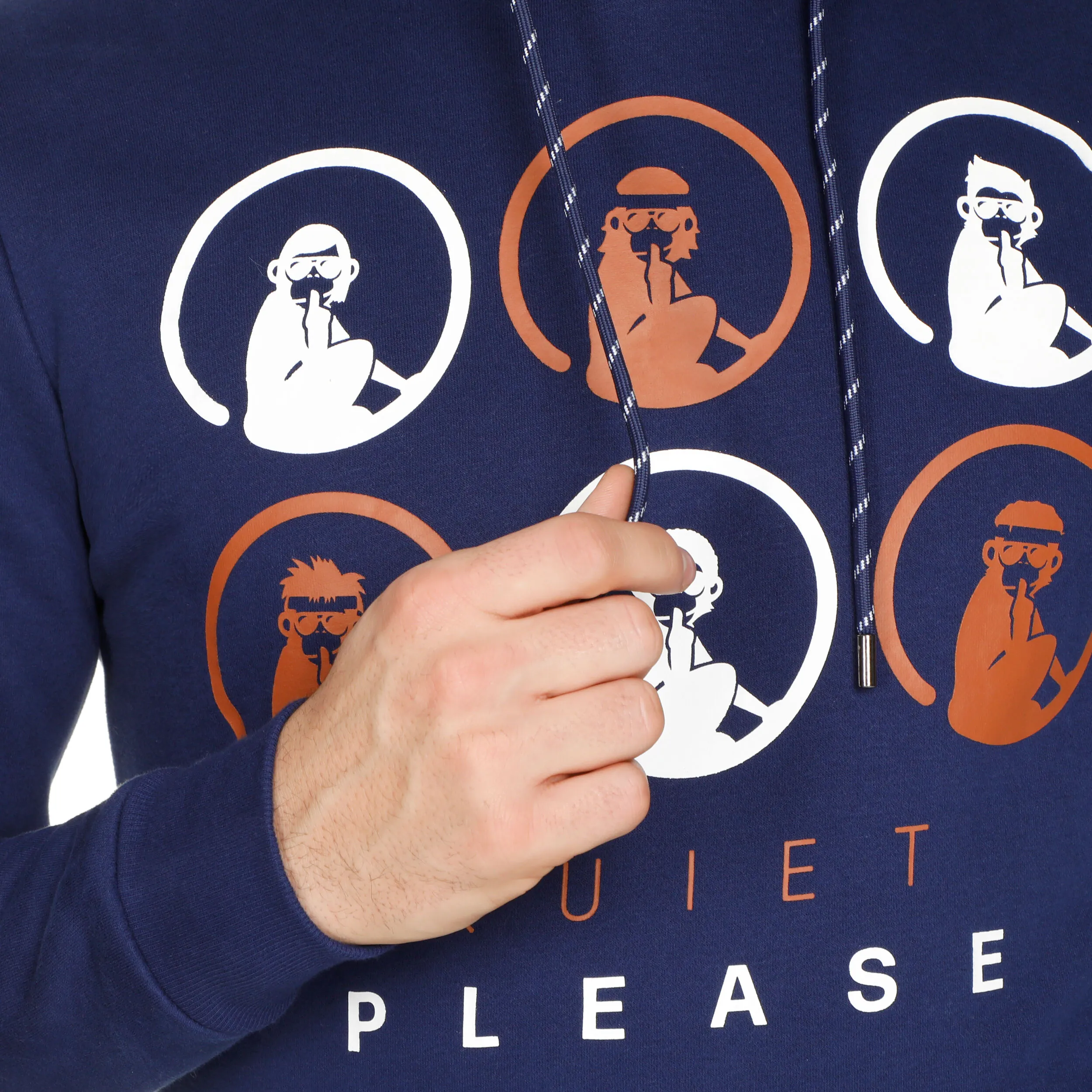 Quiet Please Retro Monkey Hoody Men