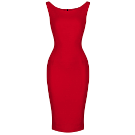 Red 40s Bodycon Sleeveless Hollywood Wiggle Dress