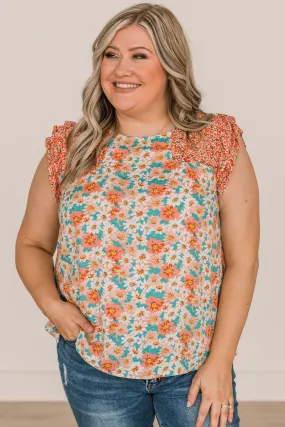 Reminders Of Us Floral Blouse- Coral