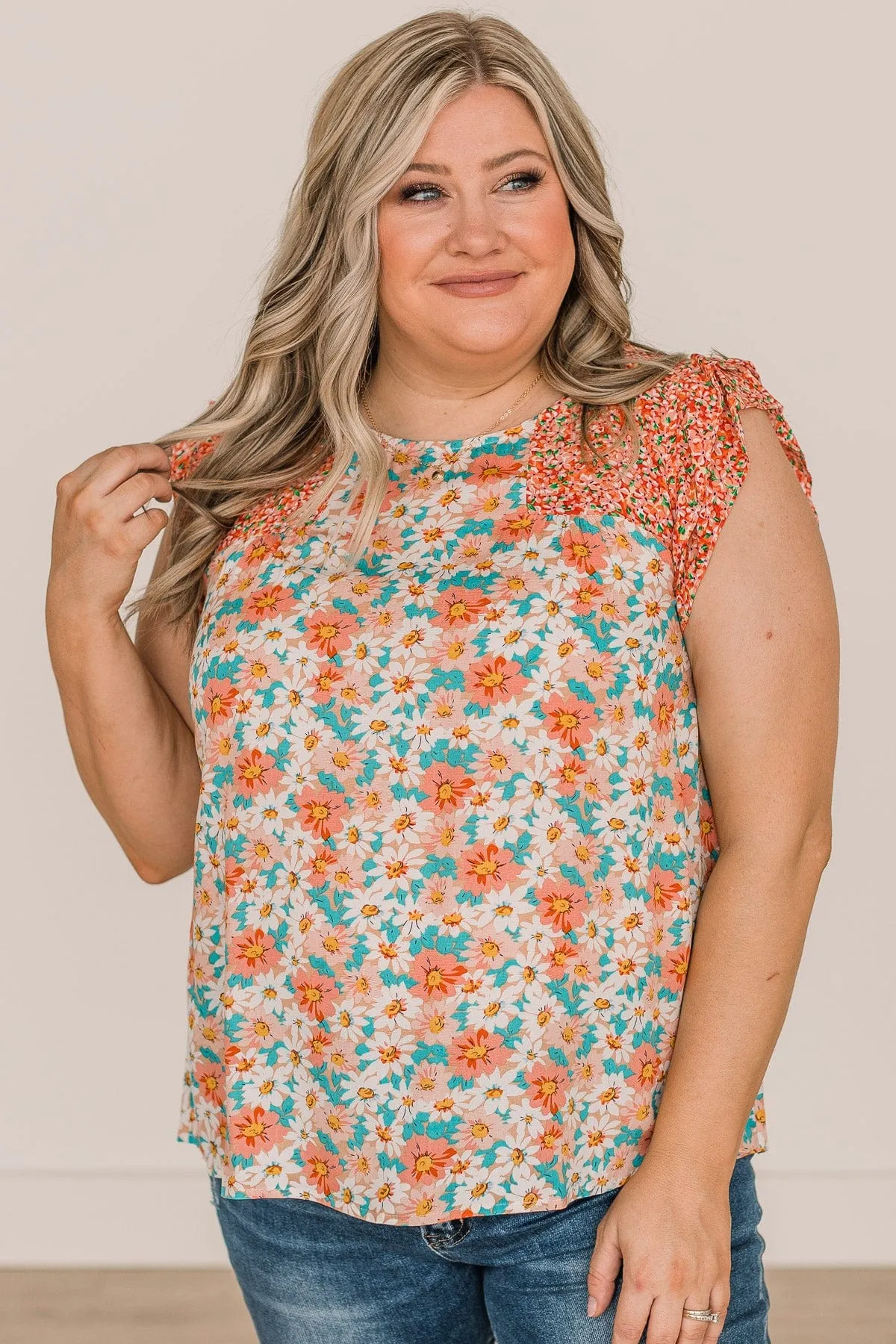 Reminders Of Us Floral Blouse- Coral