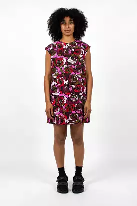 Rose Printed Dress Red