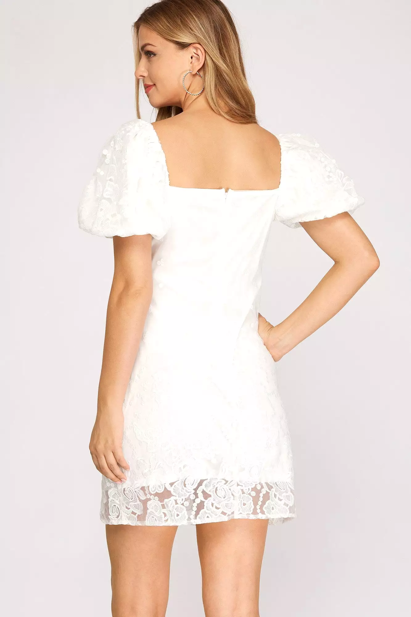 Short Sleeve Organza Mini Dress