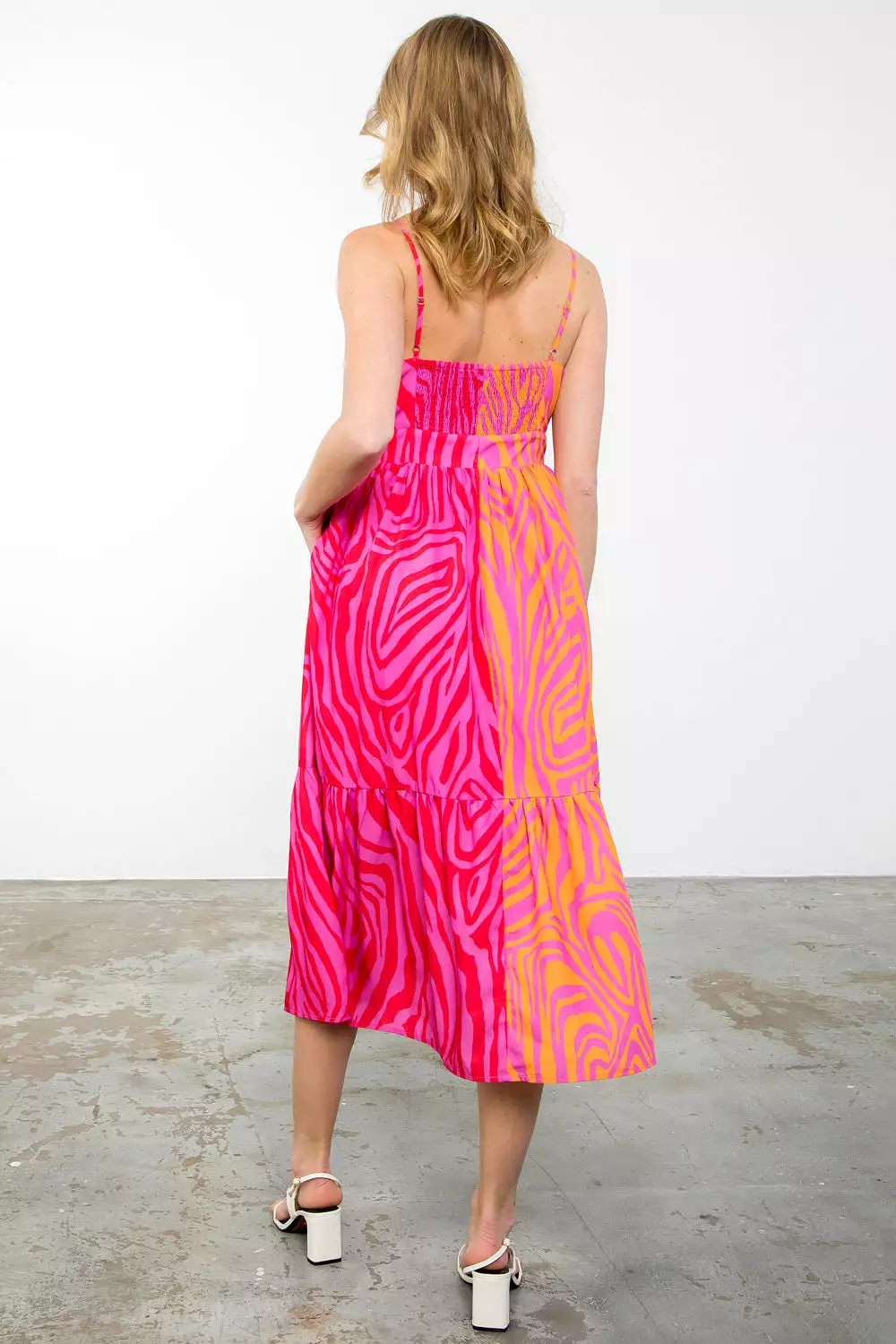 Simply Classic Colorblock Zebra Print Dress