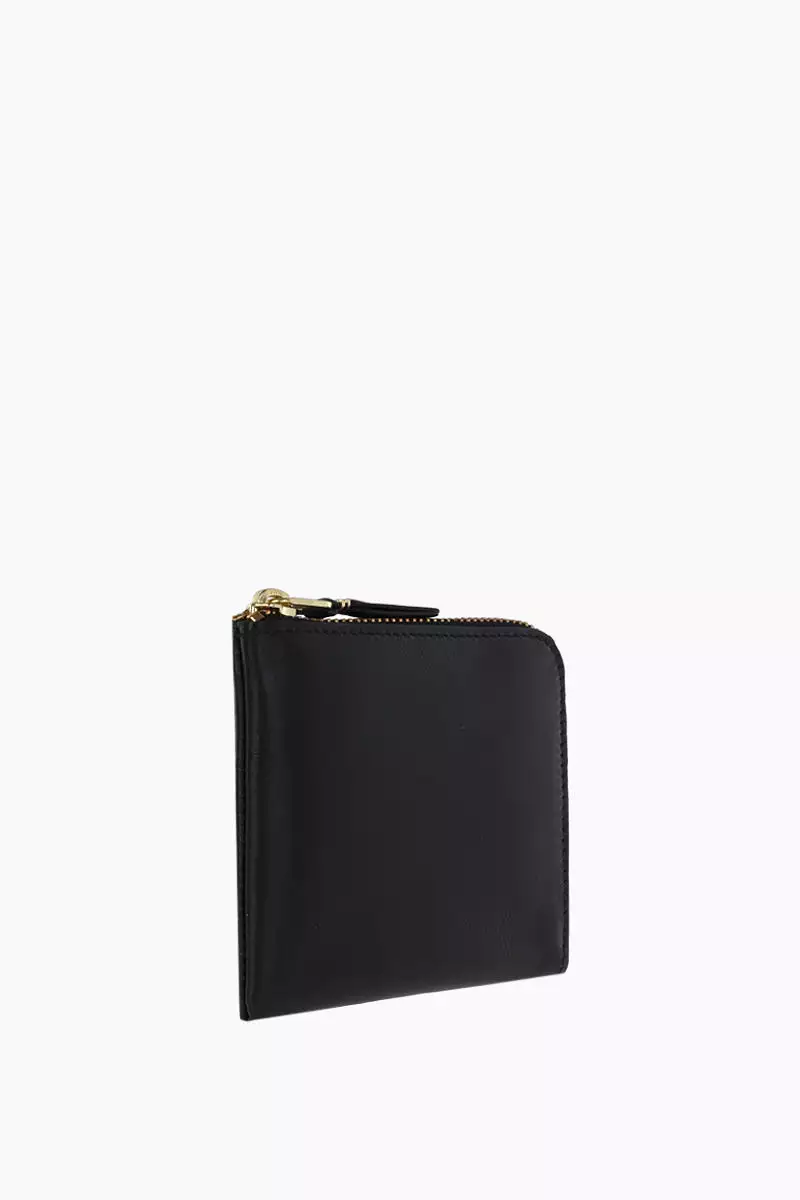 smooth leather half-zip wallet