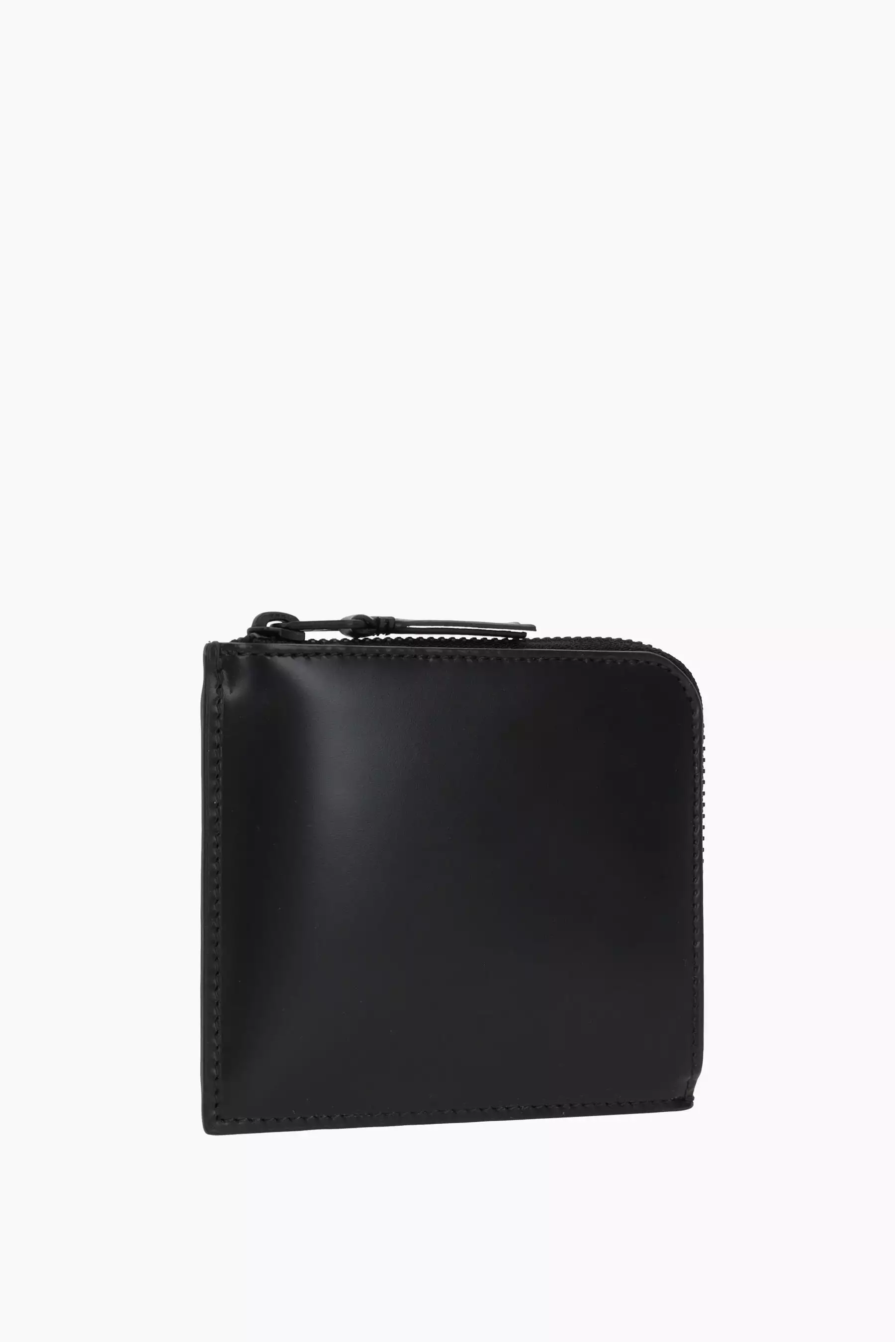 smooth leather half-zip wallet