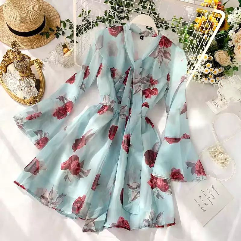 SWEET ROSE PRINT DRESS BY40403