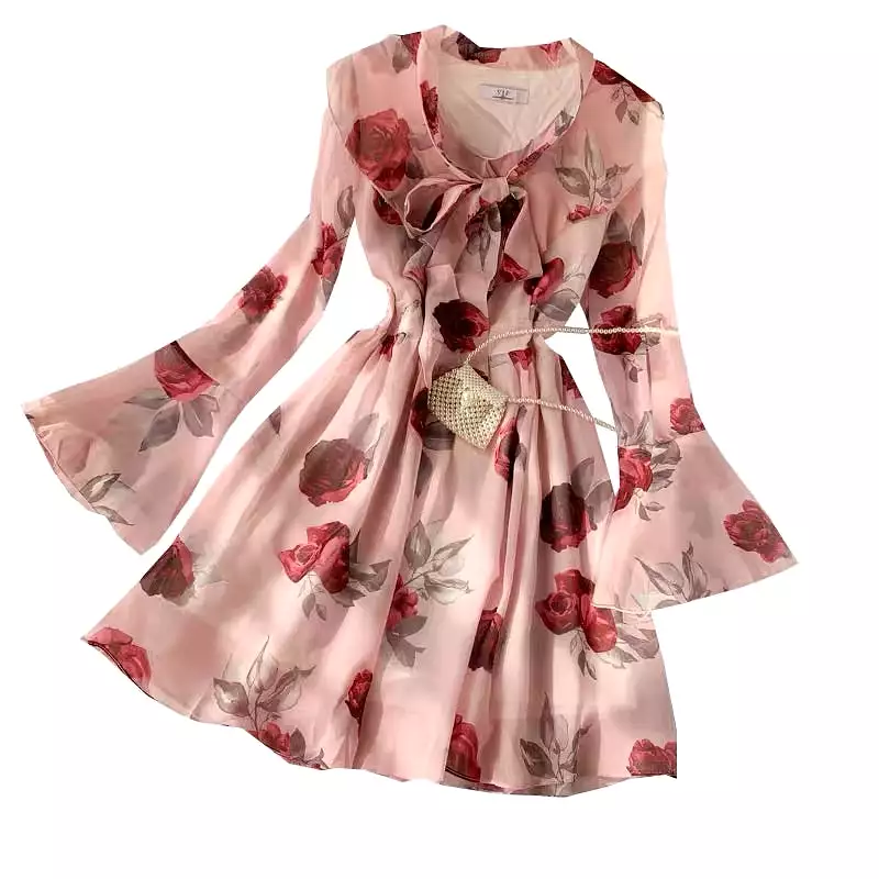 SWEET ROSE PRINT DRESS BY40403