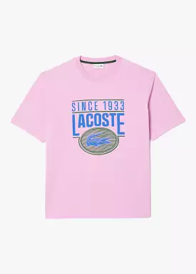 T-shirt Lacoste loose fit rose