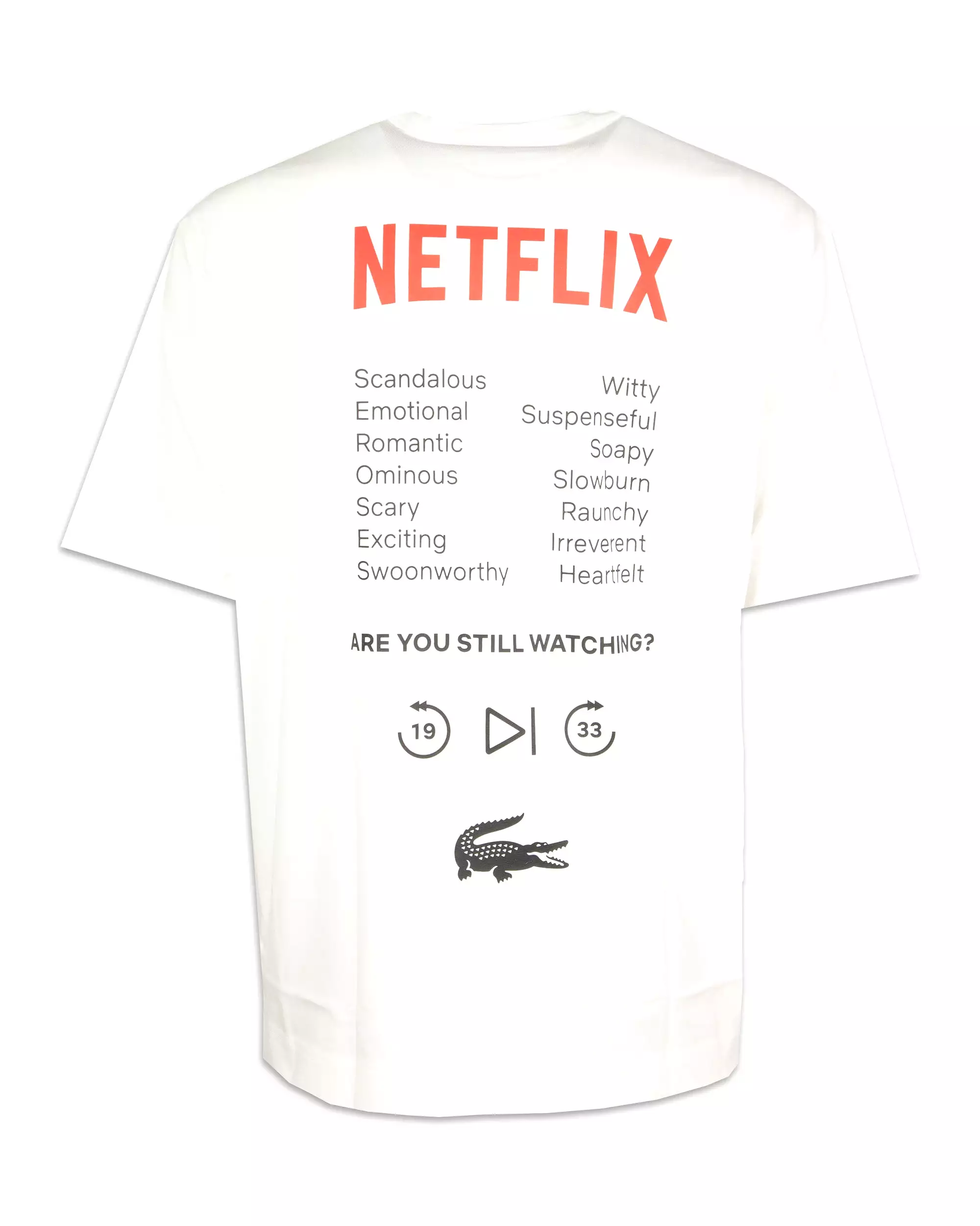 T-Shirt Lacoste x Netflix Big Logo Bianco