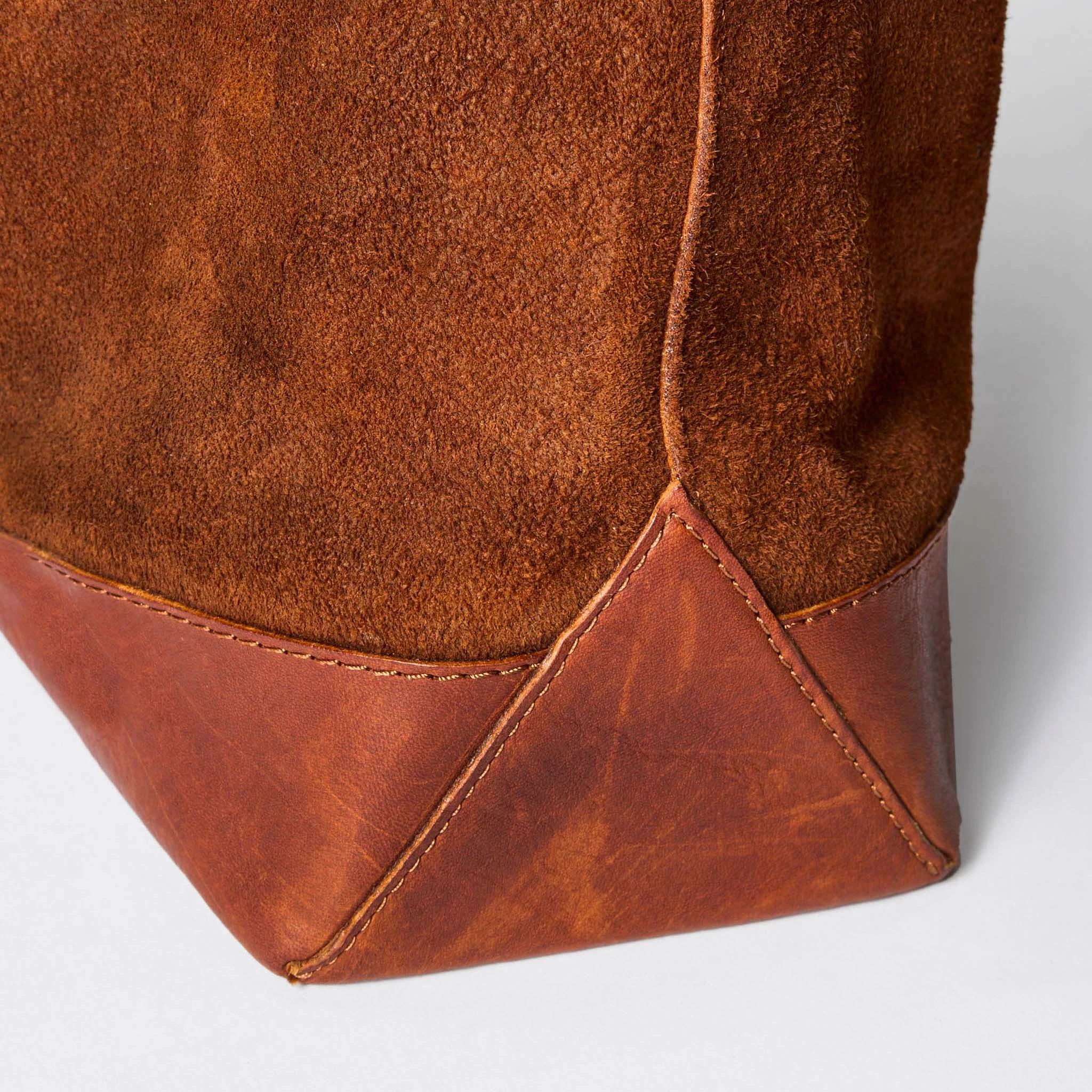 The Roughout Tote in Chocolate Suede