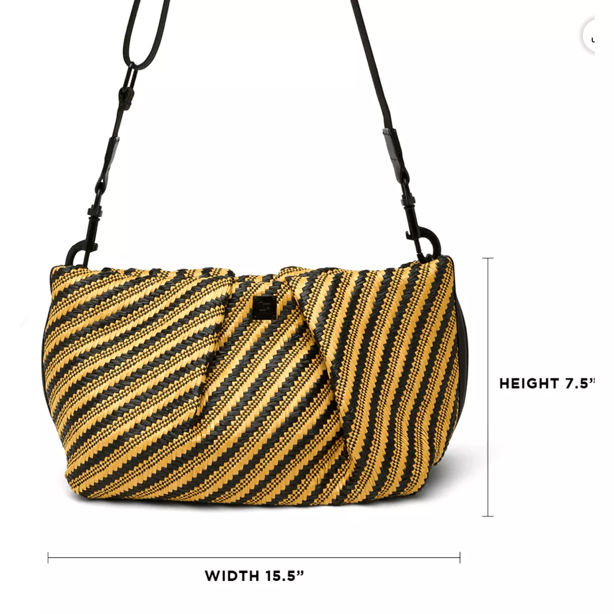 Think Royln Chic Savanna Clutch Crossbody Diagonal Stripe Raffia Handbag in Dune Black