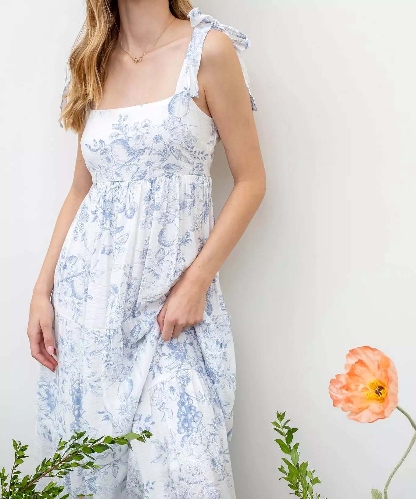 Tiered Midi Dress - Blue