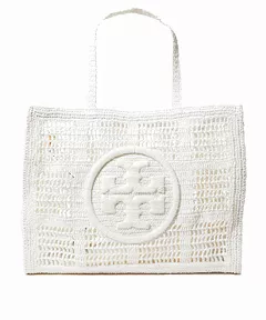 Tory Burch Ella Hand Crocheted Small Tote - White