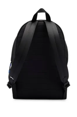 Twill backpack with blue logo label