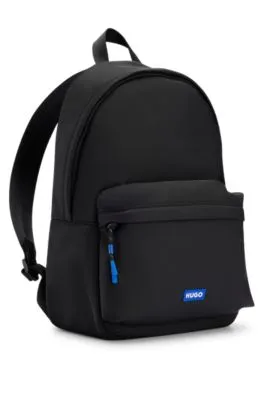 Twill backpack with blue logo label