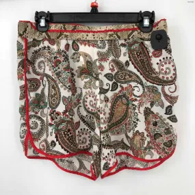 TWP White & Red Olive Multi Silk Paisley Size MEDIUM (M) Shorts