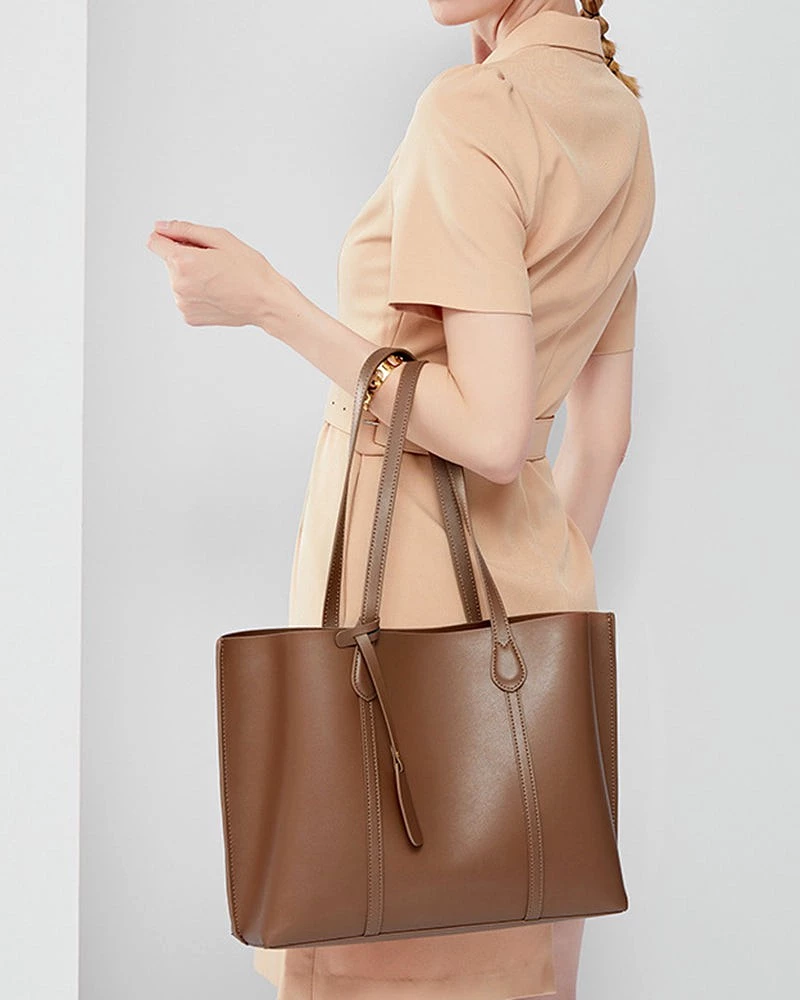 Vegan Genuine Leather Tote Shoulder Bags