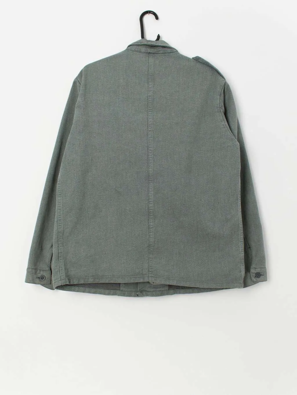 Vintage utility chore jacket in grey with pointed collar – Large