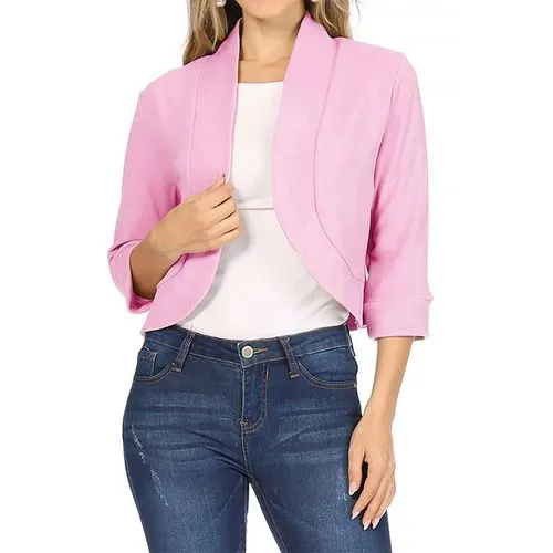 Women's Coat 3/4 Length Sleeve Blazers Business Solid Color