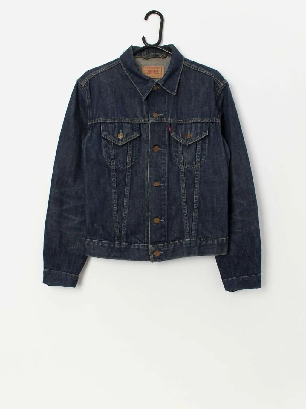 Women’s vintage Levis denim jacket for girls, dark blue trucker jacket – Medium