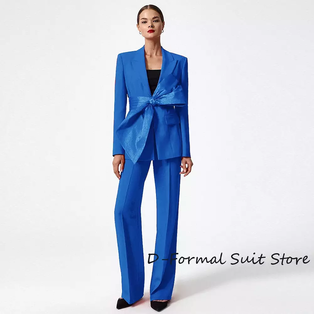 Women's 2-Piece High Street Suit Tailored Tailored Pointed Lapel Party Tuxedo Pants Set Womens Clothing Dresses for Prom Top Red